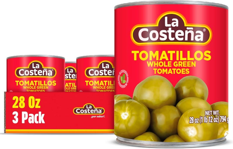 La Costeña Canned Tomatillos - Whole Green Tomatoes, 28oz, 3 Pack - Image 1